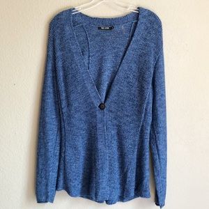 Nic+Zoe Blue Knit Button Cardigan M